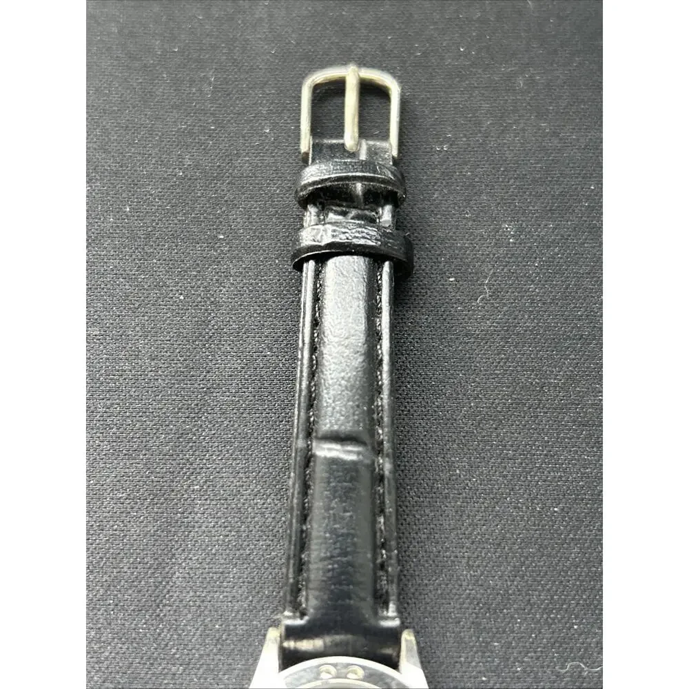 Watch It Silver Tone Black Band Women’s Quartz Watch